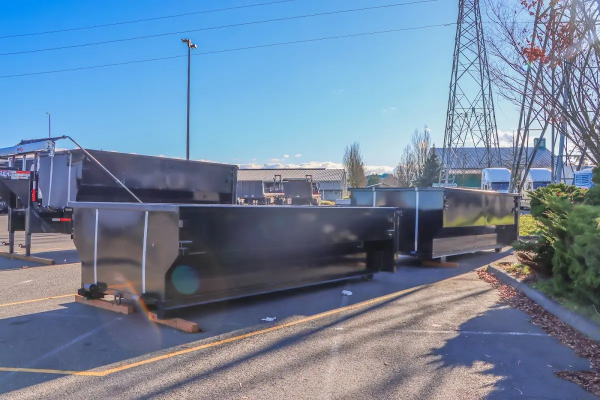 Roll-off dumpster ready for waste disposal at job site for Construction Dumpster Rental in Alamo